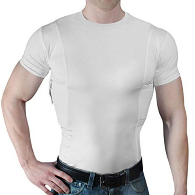 ☆ Men Women Tactical Combat Pullover Tops T Shirt Blouse Tee With Hidden Holster