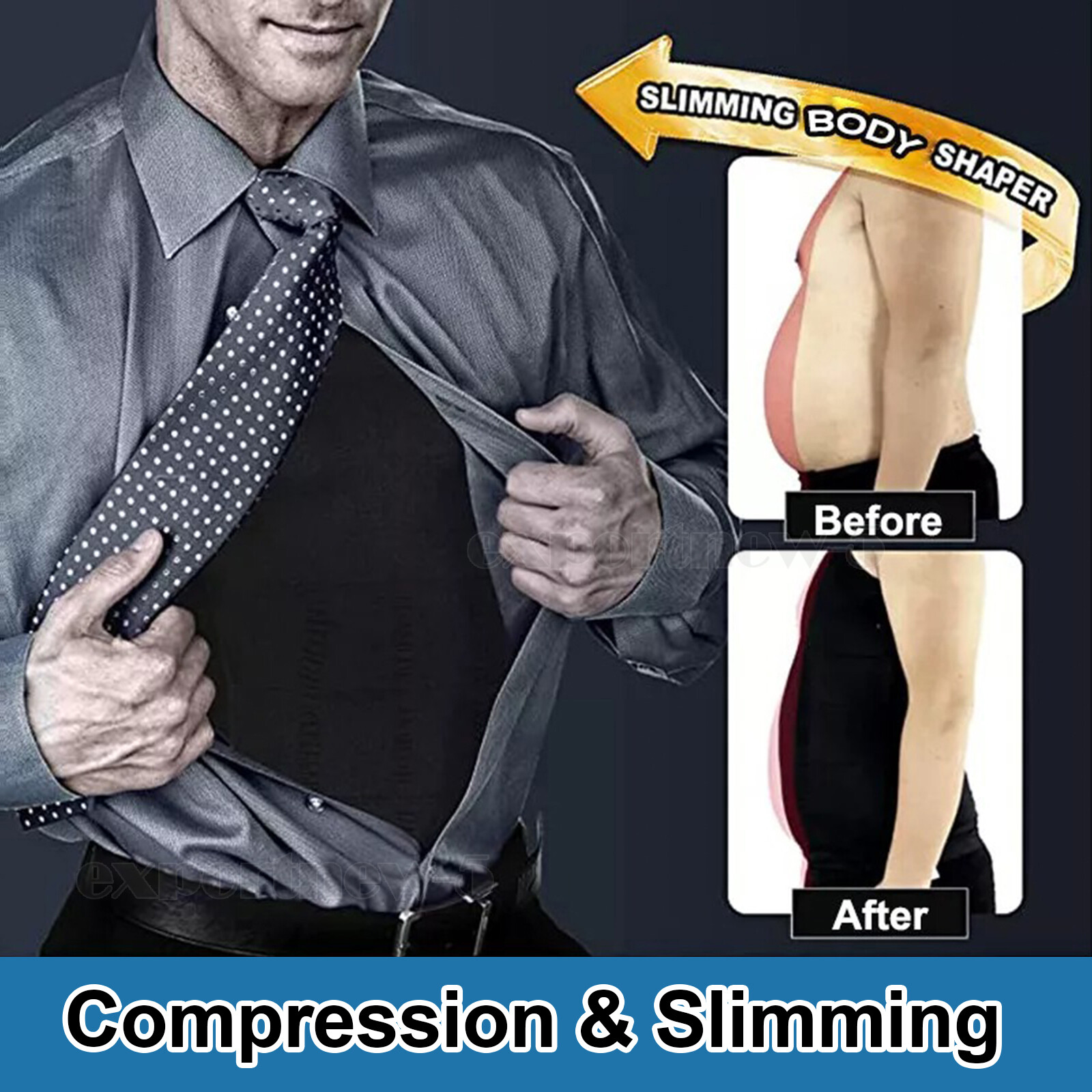 Sculptcore Men’s Body Shaper Compression Ionic Shaping Shirt Slimming Tank Top