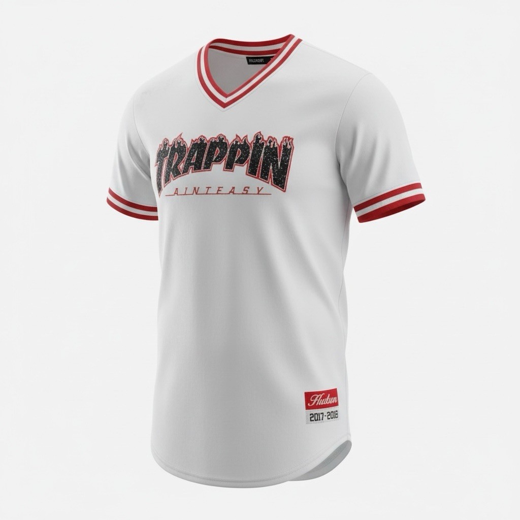 Hudson & Co Shirt Trappin Aint Easy Jersey El Chapó #17 Streetwear Y2K Mens L
