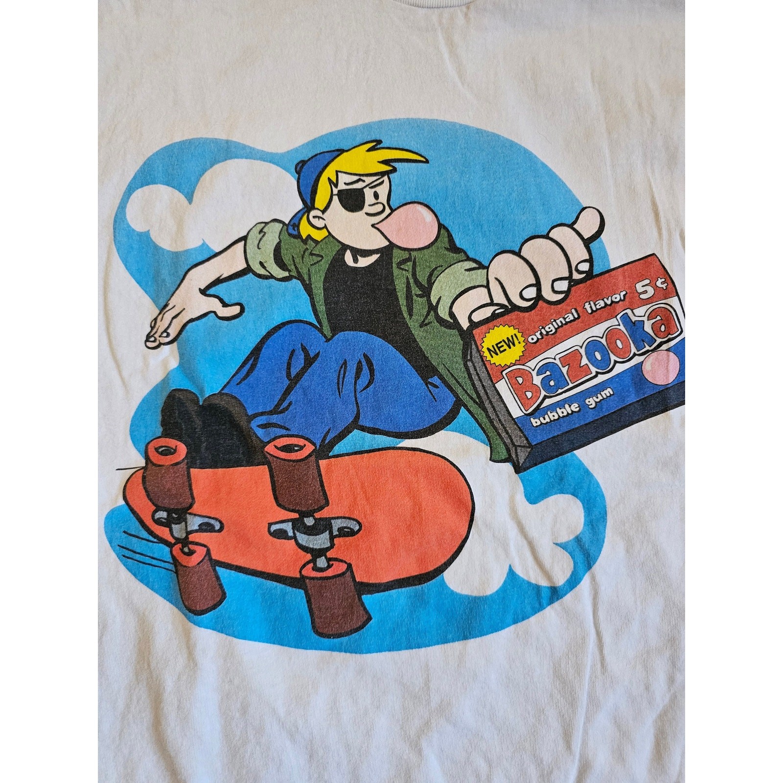 Bazooka Joe T-Shirt, Topps Baseball Cards Graphic, XL Y2K