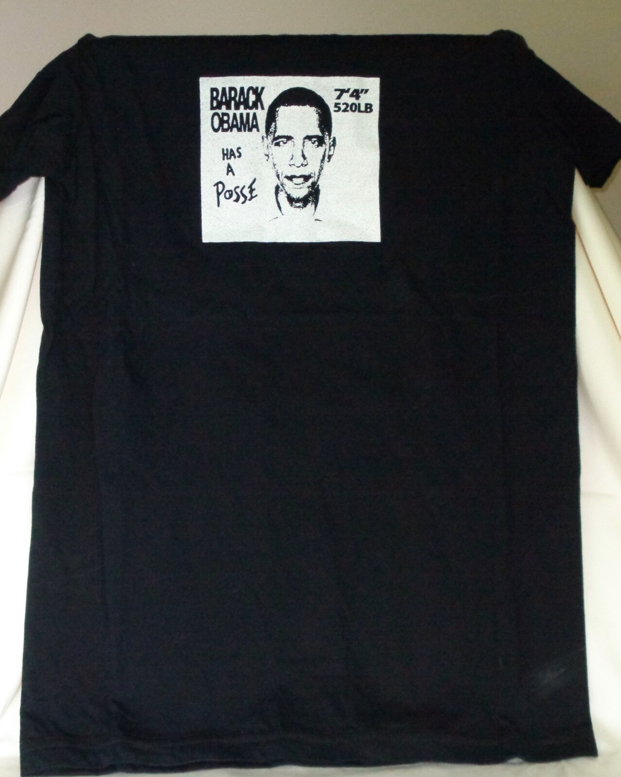 American Apparel crew neck t-shirts; Black w/ “Barack Obama has a Posse” graphic