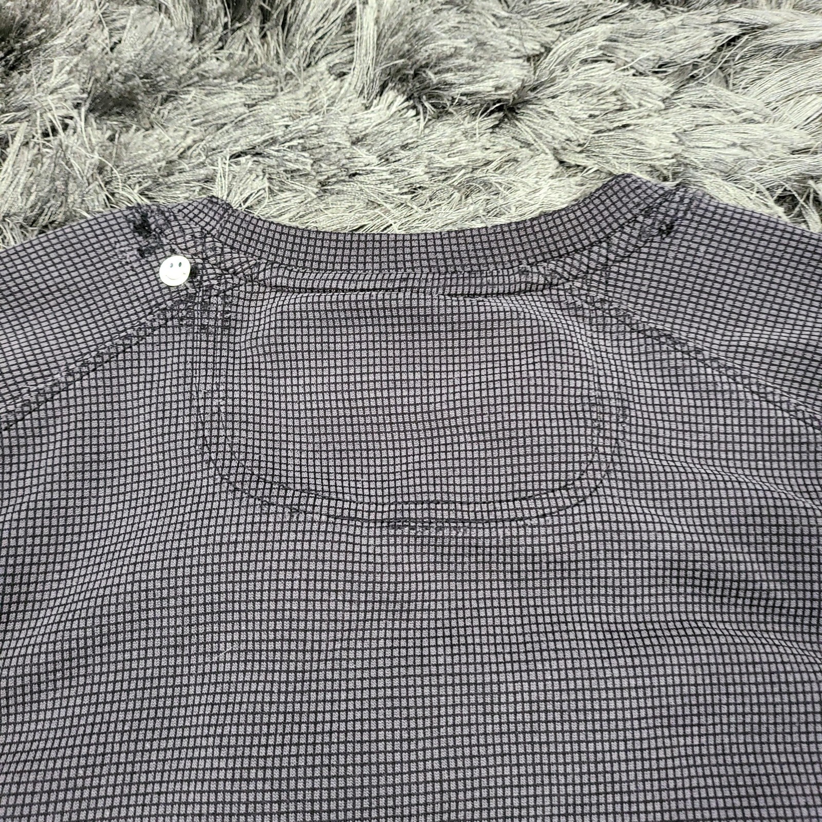 Tommy Bahama Shirt Mens Medium Gray Check Tee Modal Blend Soft Lightweight Flaw
