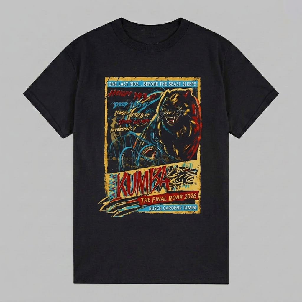 Kumba The Final Roar 2026 Busch Gardens Tampa T-Shirt All Sizes CB2084