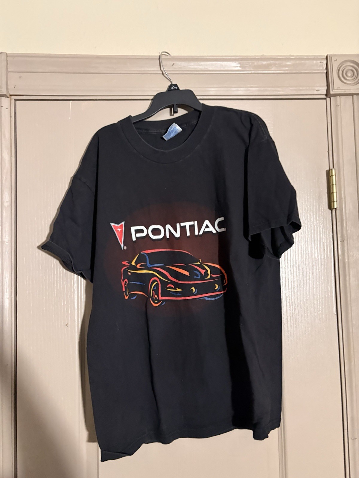 Pontiac trans am firebird Men’s L Black Double-Sided Graphic Logo Sleeve Tee