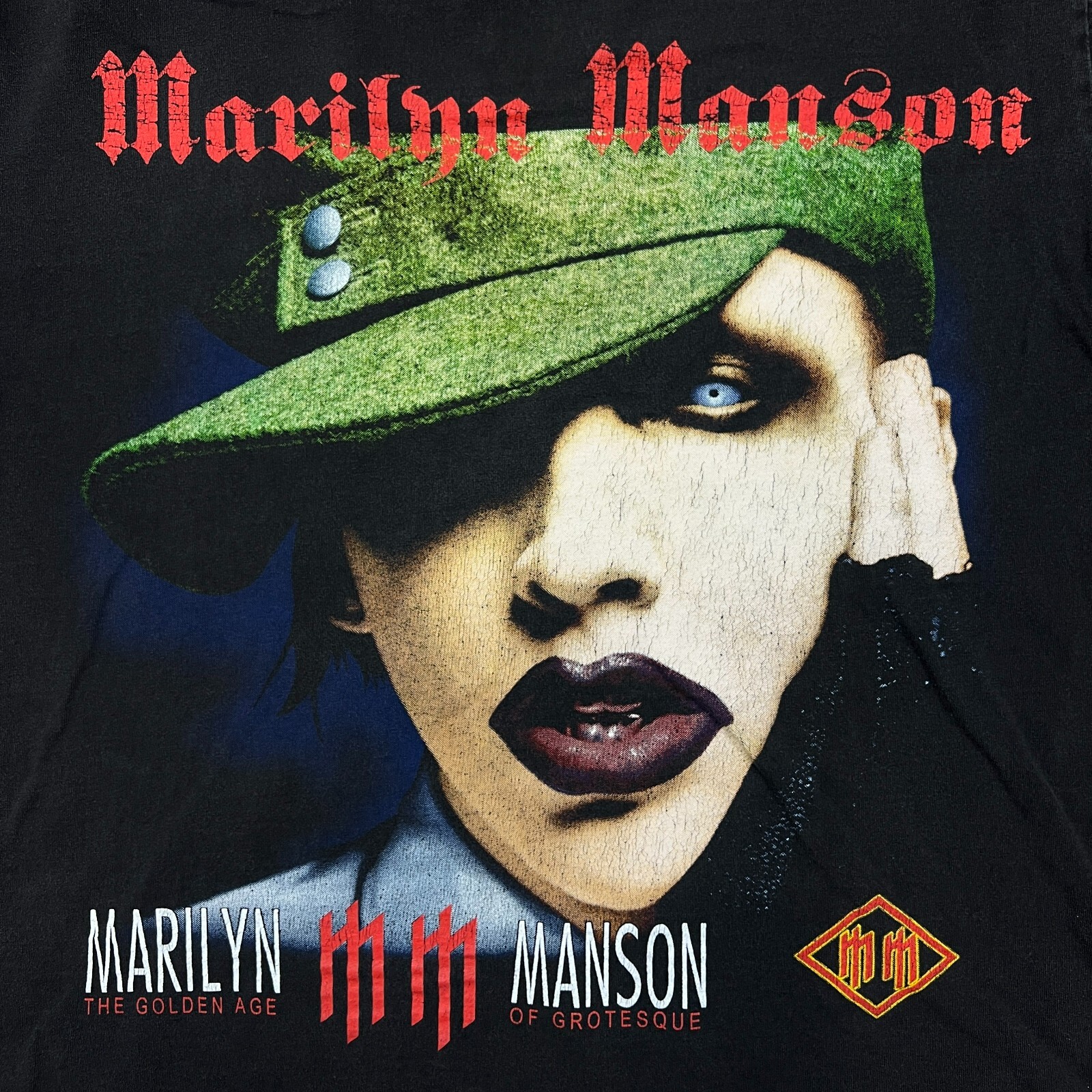 Vintage 2003 Marilyn Mason T Shirt Mens Medium The Golden Age of Grotesque Band