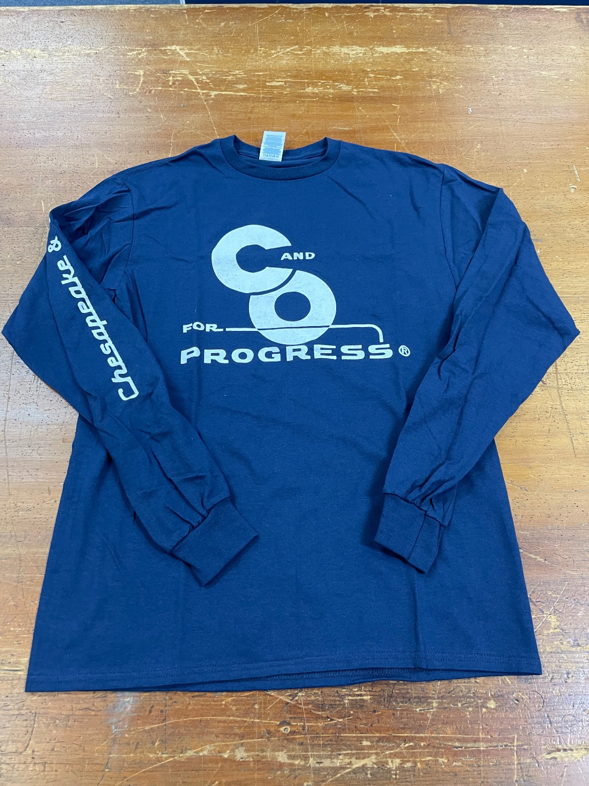 T-Shirt, Long Sleeve, C&O For Progress / Chesapeake & Ohio Navy Blue NEW!
