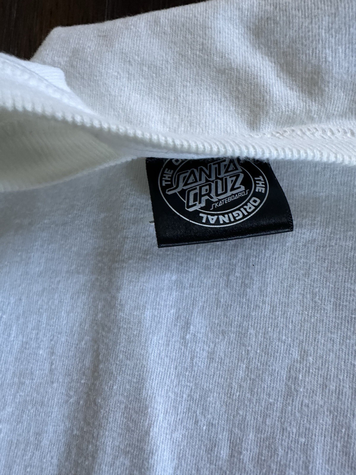 Santa Cruz Skateboards Shirt Mens Medium White Triangle Logo Double Sided Tee