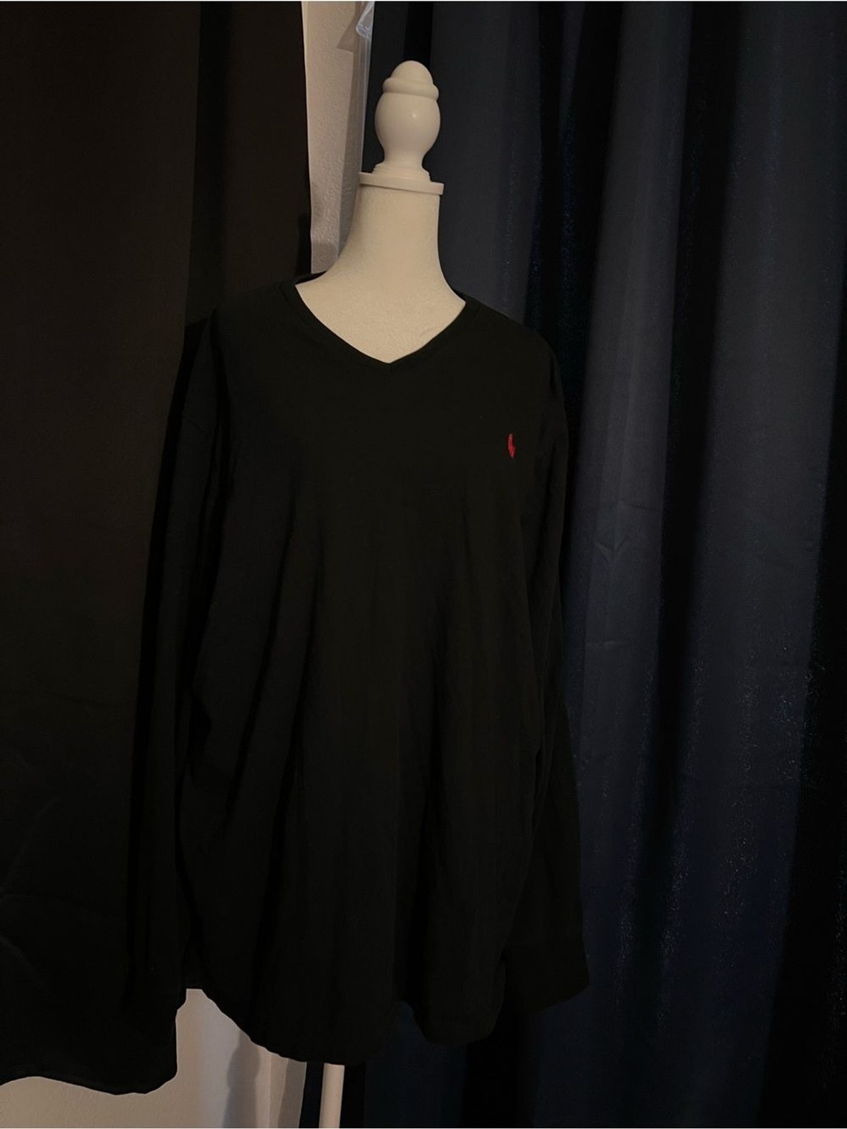 Polo Ralph Lauren Black Long Sleeve V-Neck Shirt – Men’s XL
