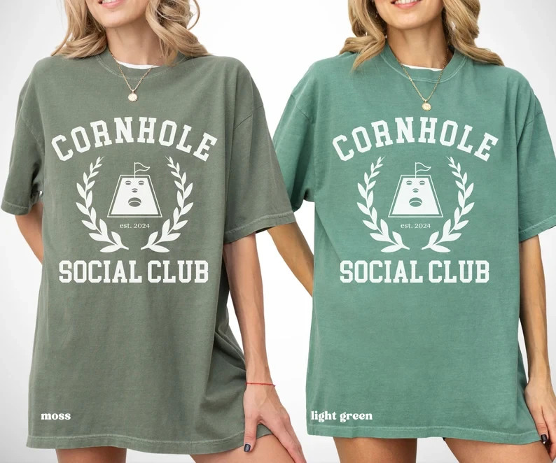 Retro Cornhole Player T-Shirt Vintage Social Club Graphic Top