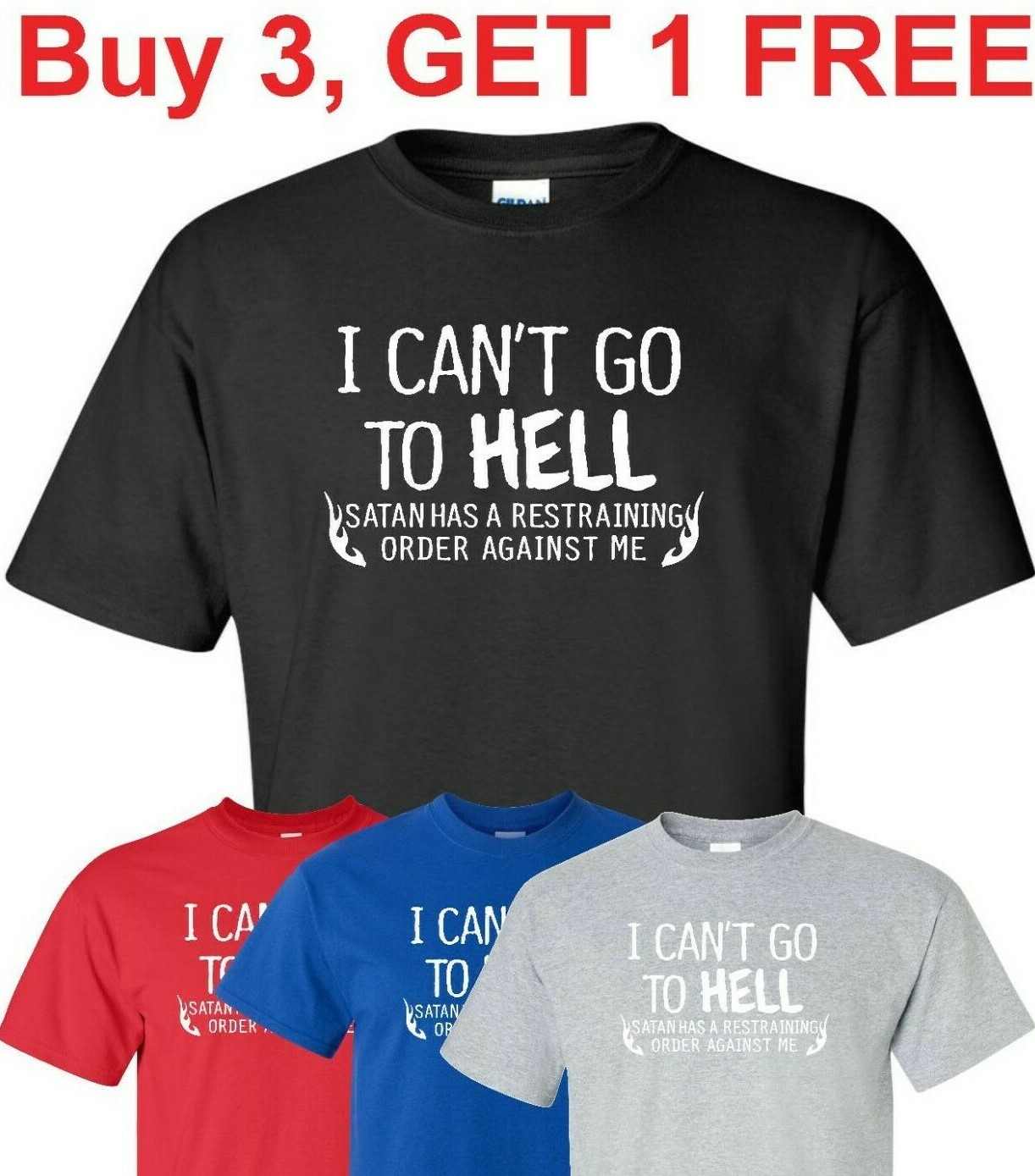 Hell Restraining Order Sarcastic Cool T shirt Gift Idea Adult Humor Funny TShirt