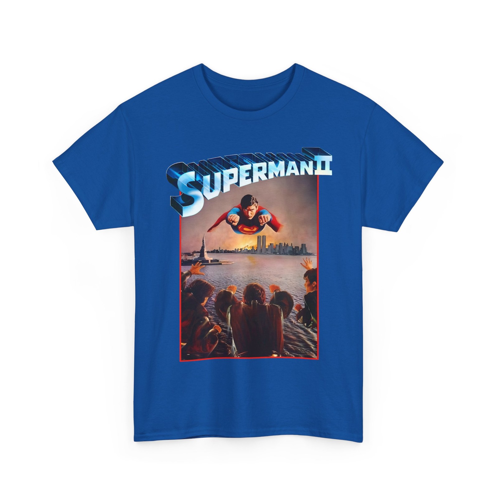 Superman II Movie T-Shirt DC Comics Christopher Reeve Zod Vintage-Style Tee