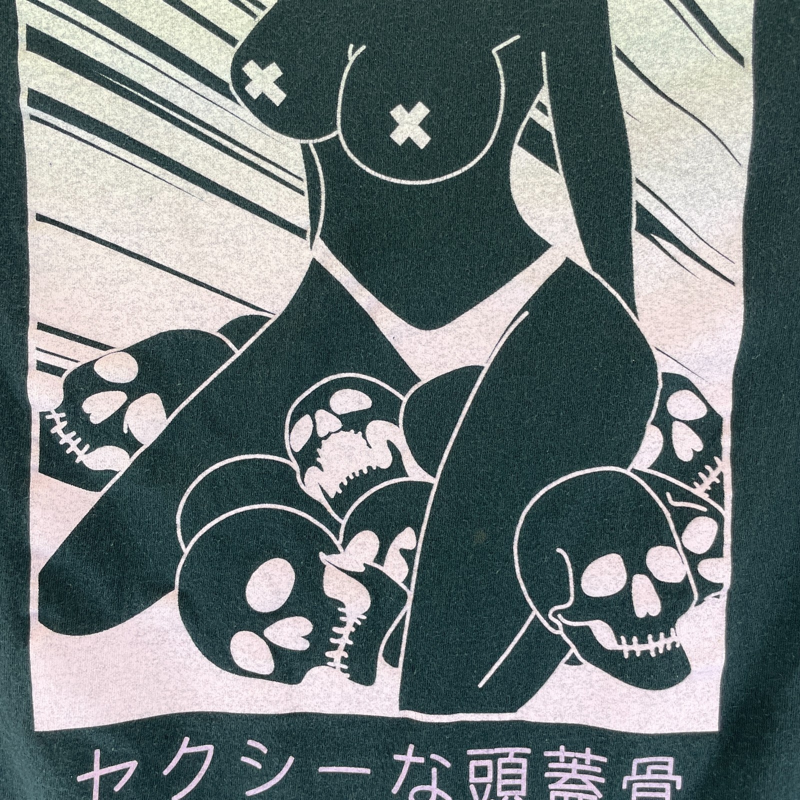 Spencers Sexy Skulls T Shirt Mens M Black Pink Japanese Anime Manga Goth Graphic