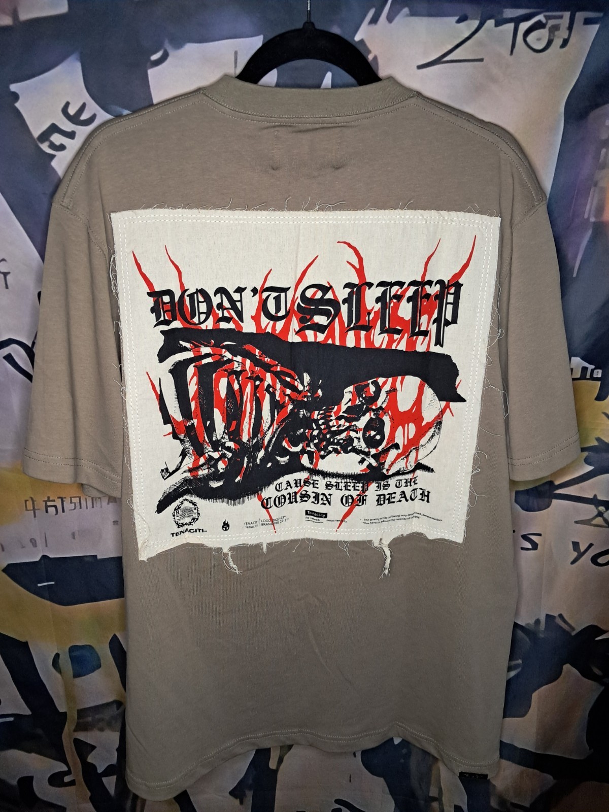 TENACITI STUDIOS “DONT SLEEP” MENS T-SHIRT SIZE L RARE