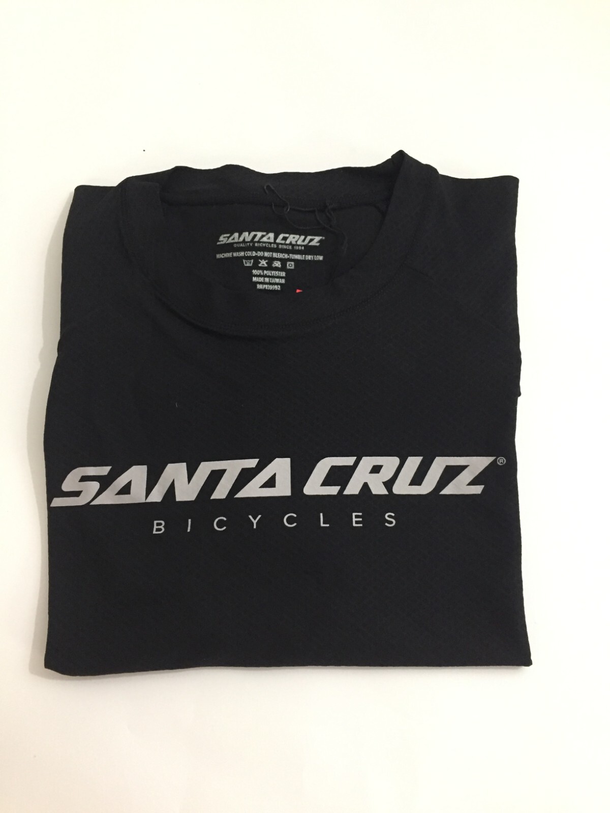 Santa Cruz Bicycles Black SS short sleeve Tech Stacked Tee T Shirt