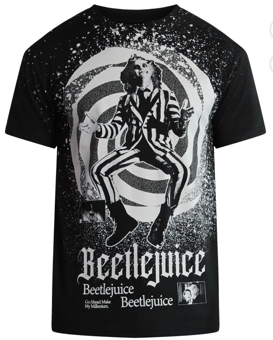 Beetlejuice Millennium Spiral Men Black Graphic Tshirt Size XL New With Tags NWT