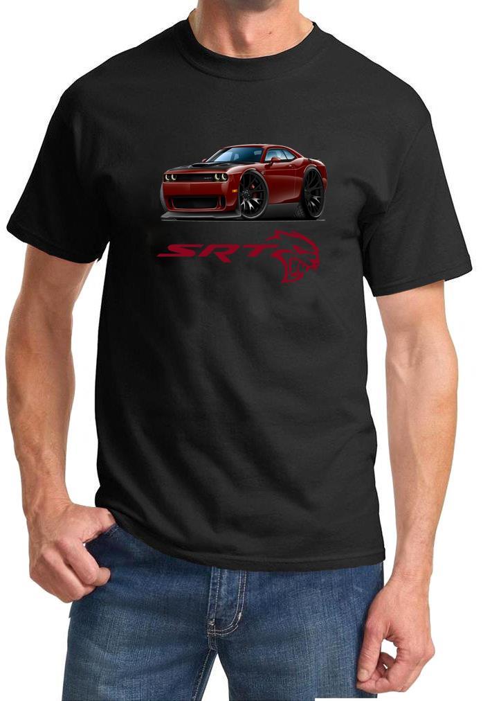 Challenger SRT Hellcat Classic Maroon Muscle Car Design Tshirt NEW