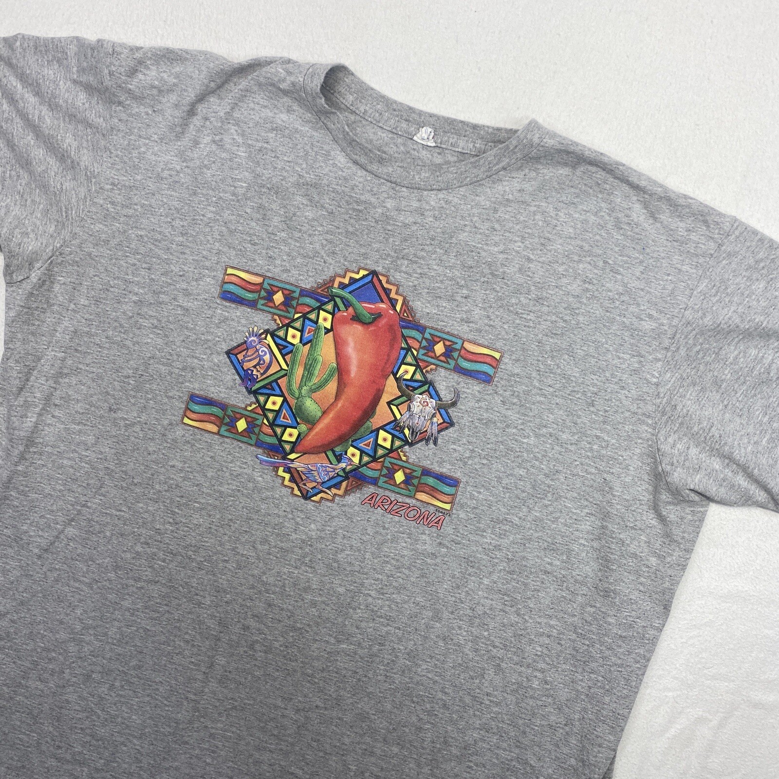 Arizona Chili Pepper T Shirt Adult XL Heather Gray Short Sleeve