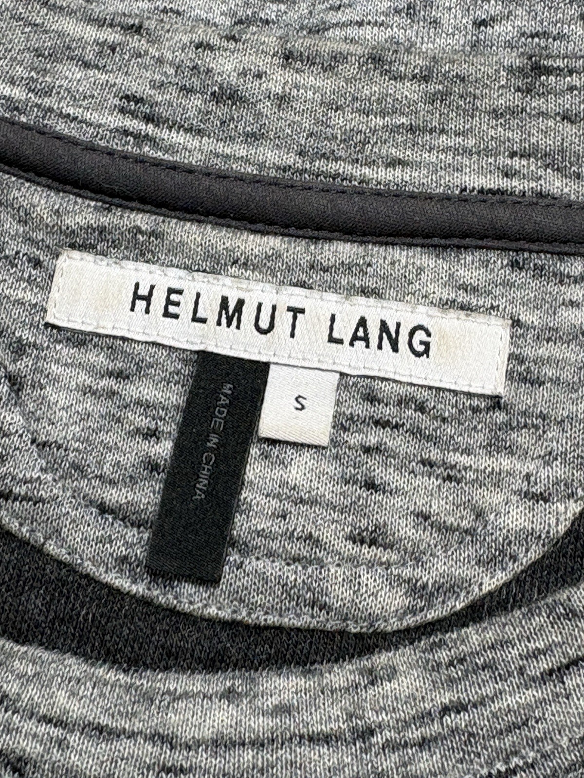 Helmut Lang Size Small Grey Cotton/Nylon Melange Packet Tee