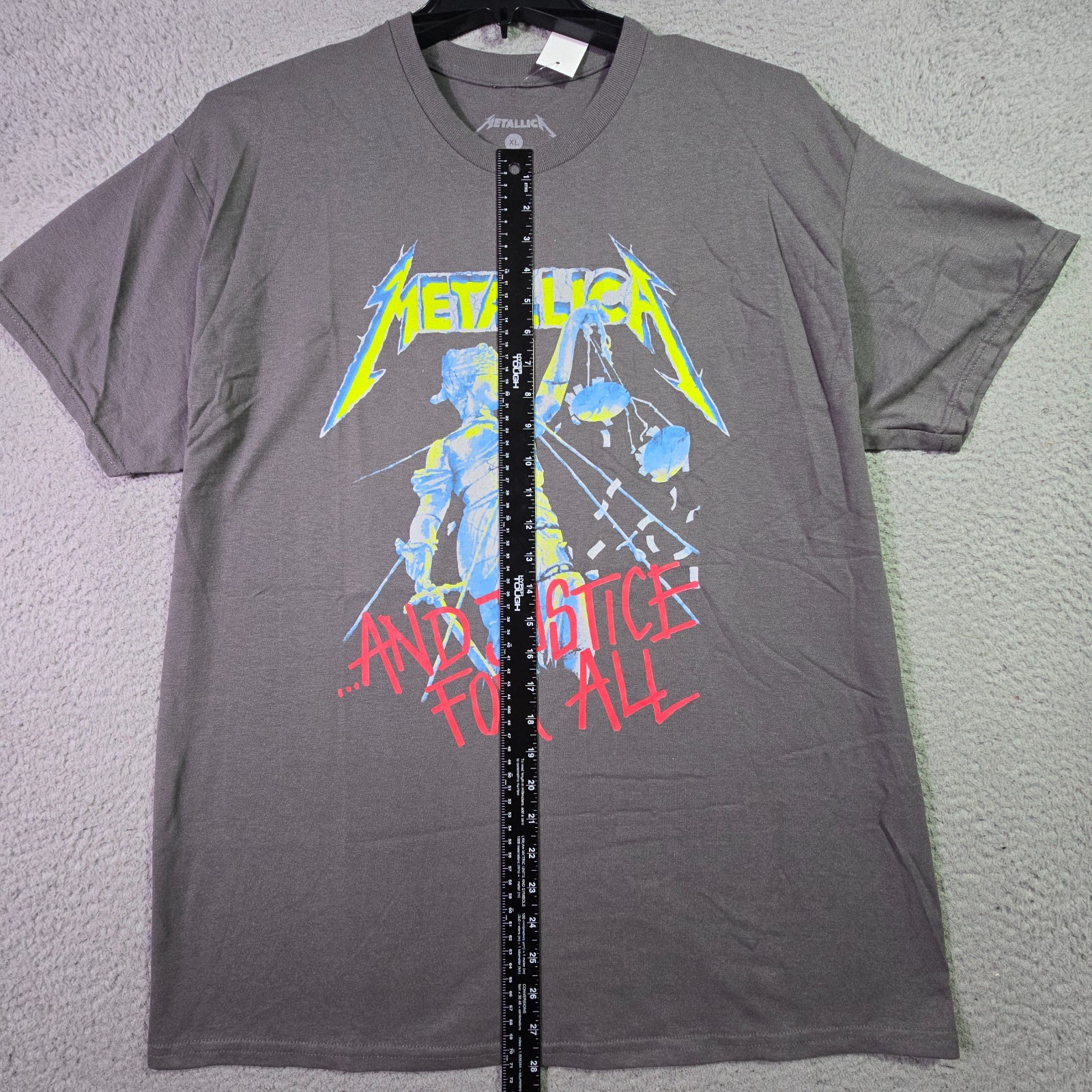 Metallica Shirt Mens XL Gray Justice For All Album Metal Rock Music Concert NWT