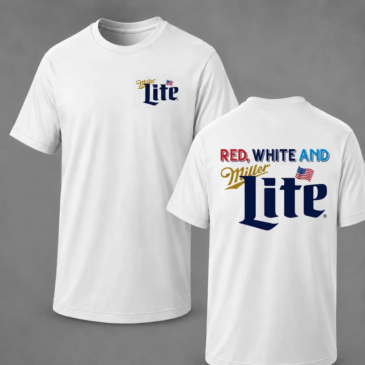 Red White And Lite Graphic T-Shirt, Funny 4th Of July Beer Lover Tee, Patriotic