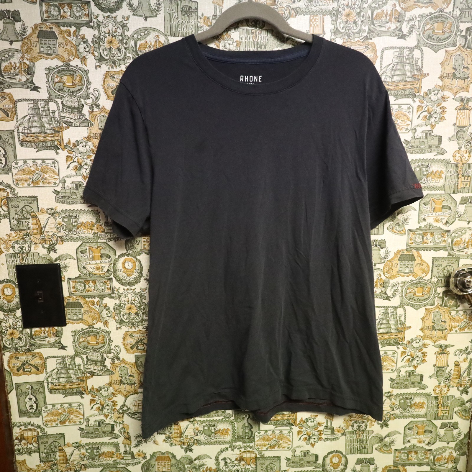 Rhone Men’s Black Crew Neck T-Shirt Short Sleeve Solid Size Large L 141364