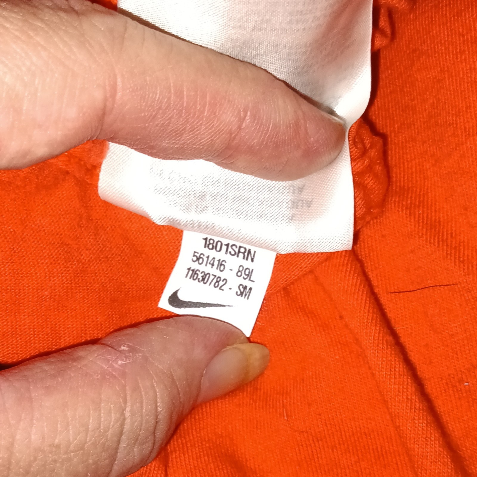 Nike The Nike Tee Orange Just Do It Graphic Athletic Fit Mens S Crew Cotton
