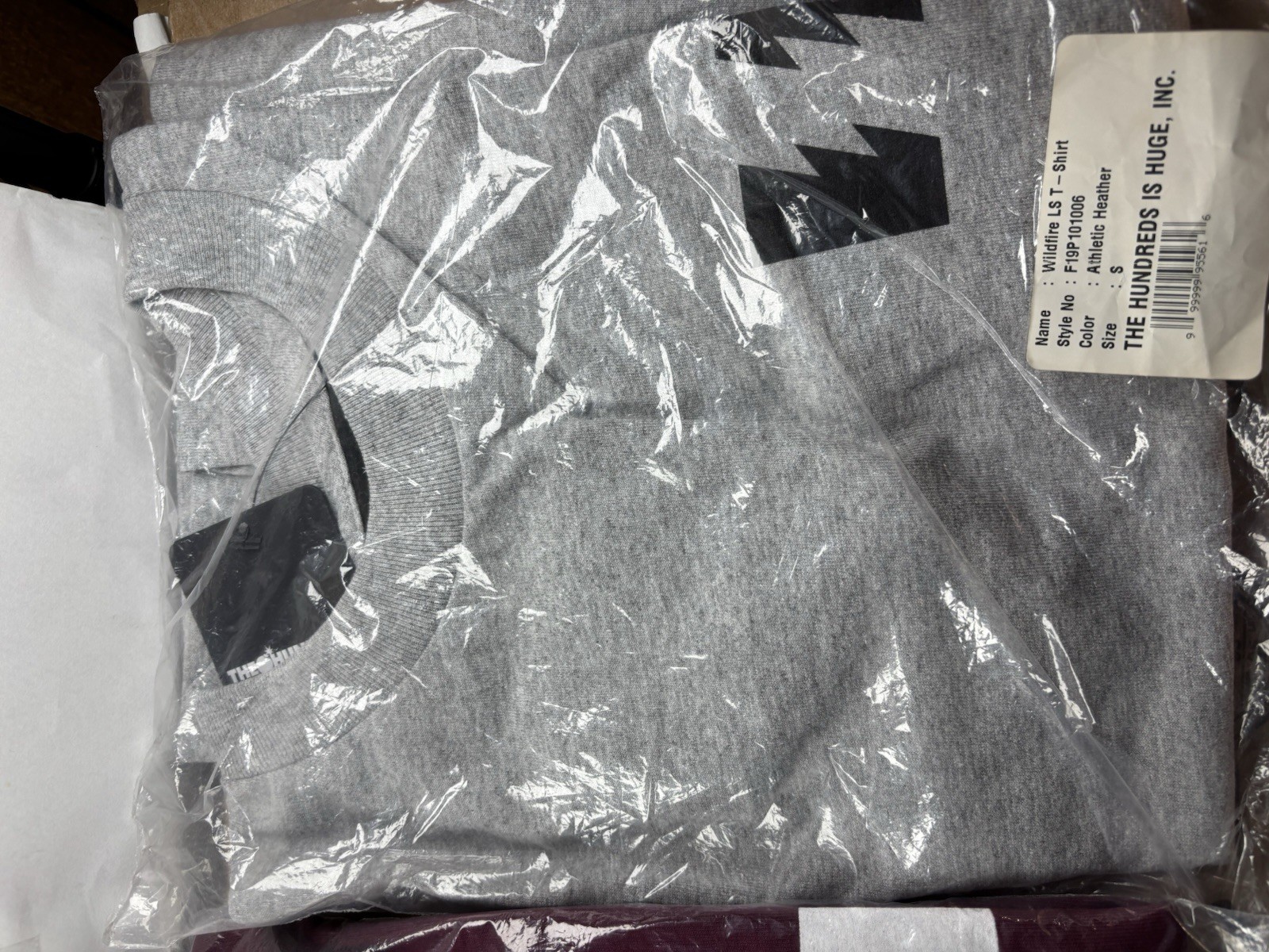 The Hundreds Wildfire Crest LS Double Sided Graphic Gray Grey And Black Athletic