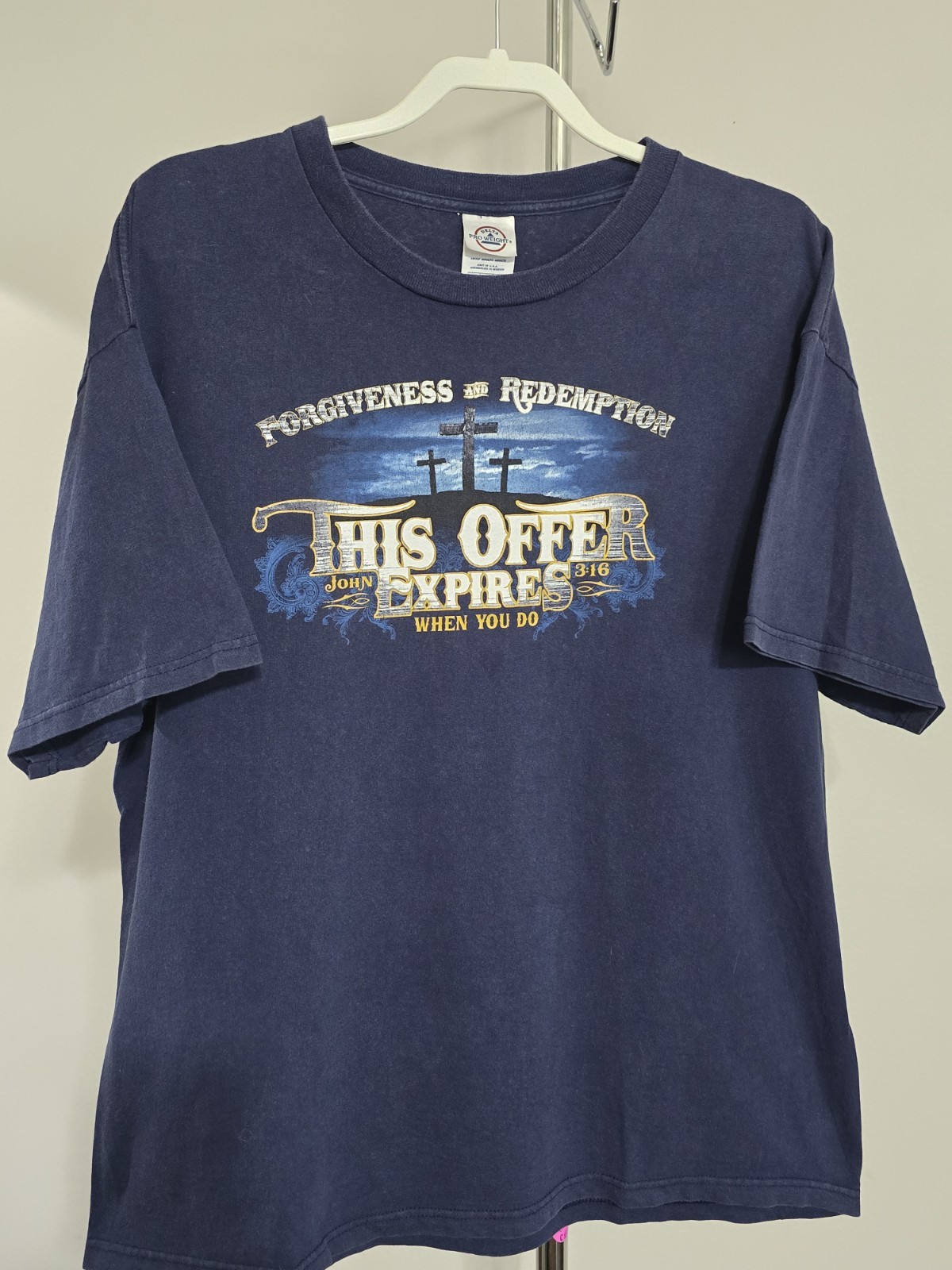Vintage Y2K Forgiveness And Redemption John 316 Jesus TShirt Double-sided Sz XL