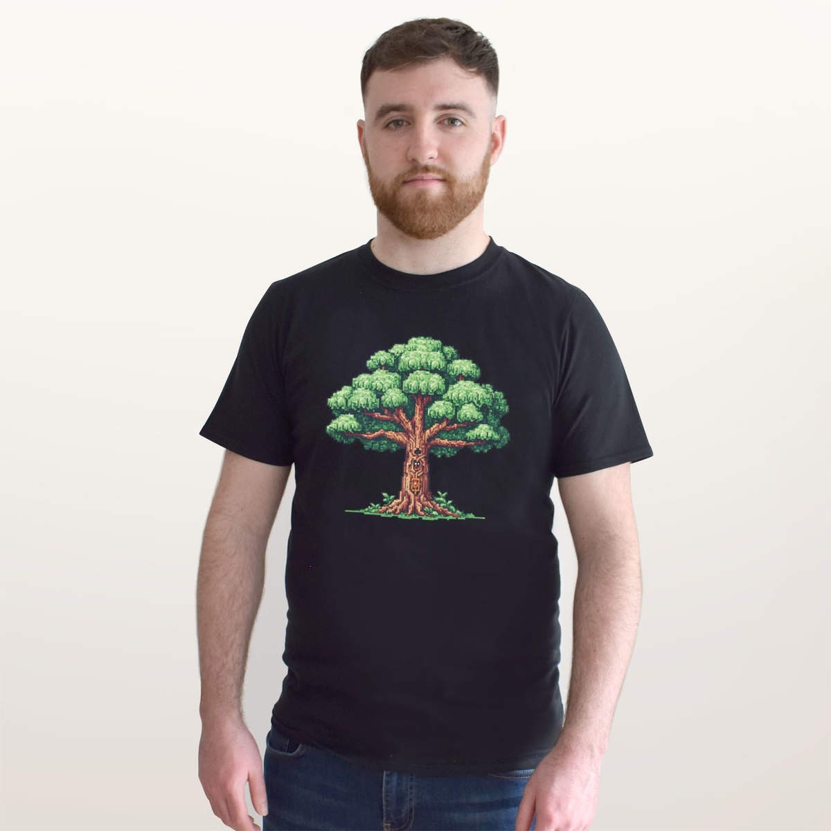‘Retro Game Style Sacred Tree’ Unisex T-Shirt – 100% Cotton (S-XXL) (TA060482)