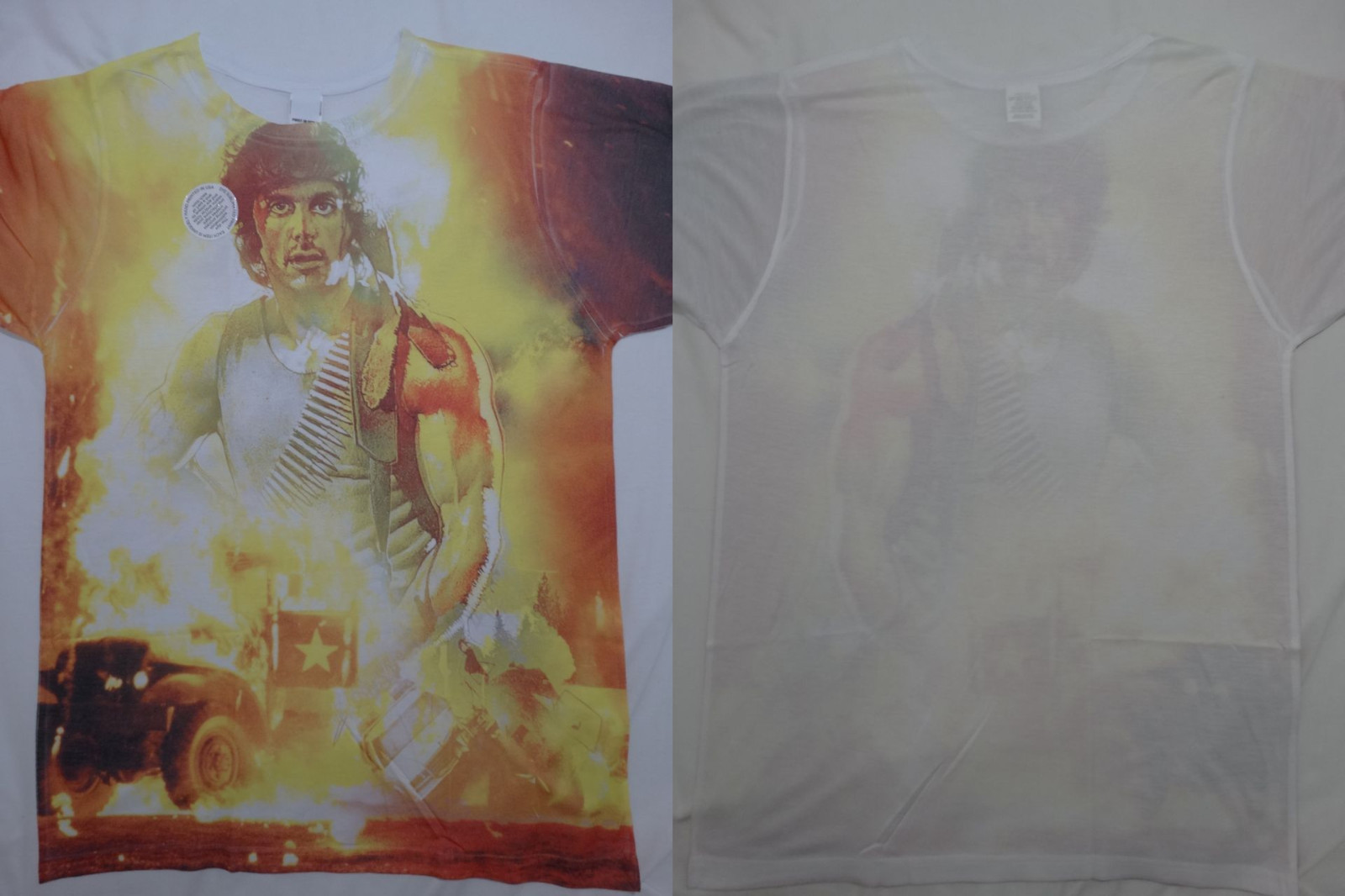 Rambo Movie Stallone John Rambo Front Only Sublimation Print T-Shirt