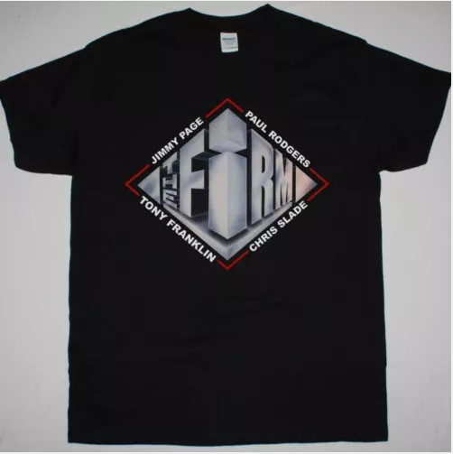 SALE THE FIRM 1985 JIMMY PAGE PAUL RODGERS NEW BLACK T SHIRT