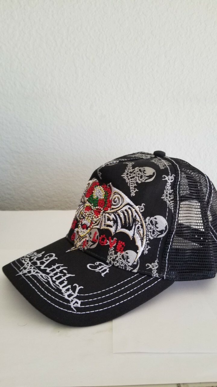 Hat Dark Attitude Skulls With Glitters