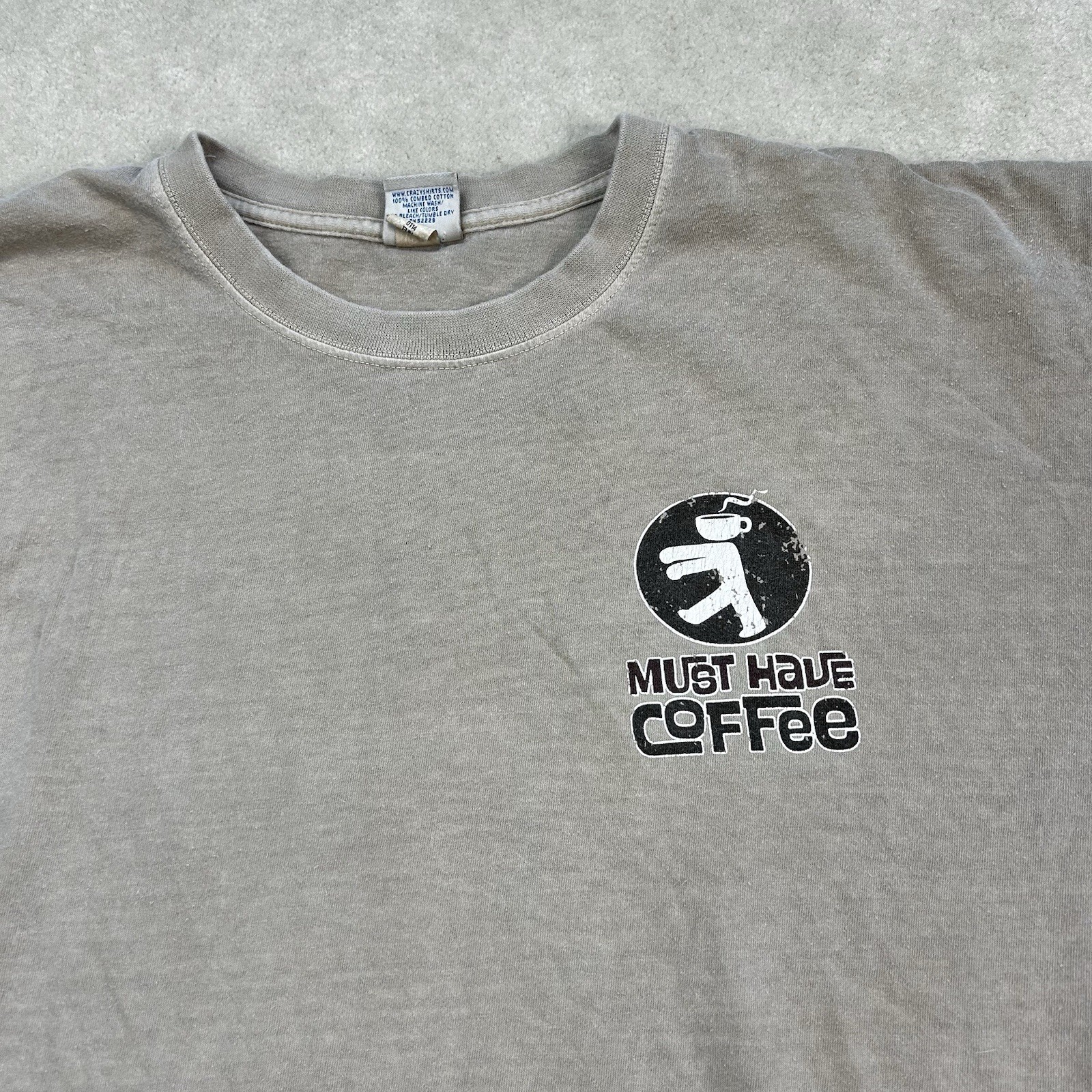 Crazy Shirts Kona Coffee Must Have Coffee Graphic T Shirt Tan XL Hawaii Tee