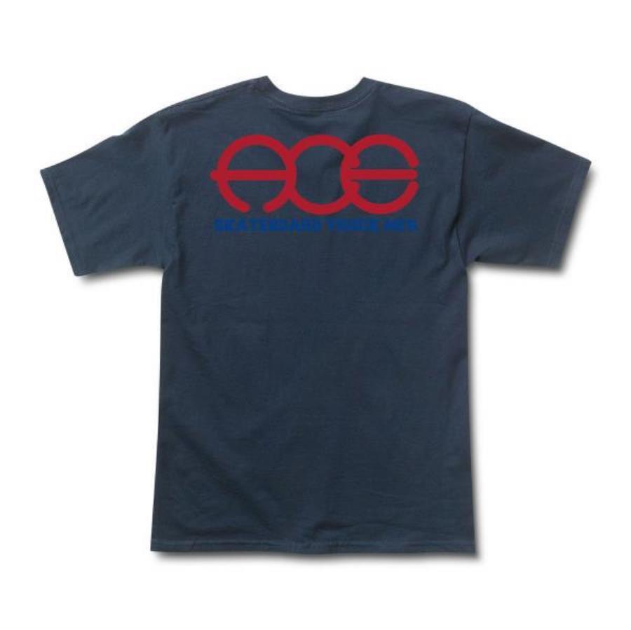 Ace Trucks ROUND POCKET LOGO Skateboard T Shirt NAVY
