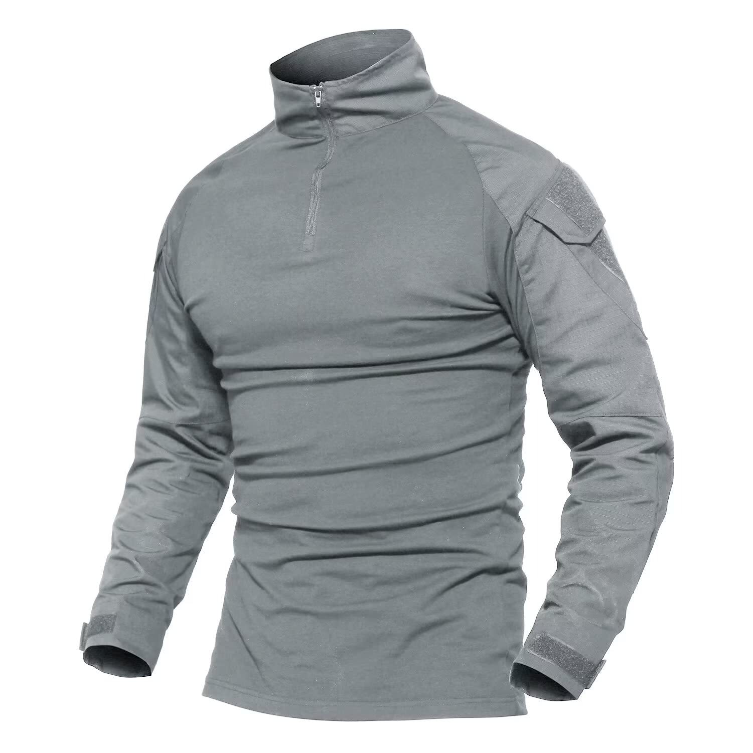 Men’s Tactical T-Shirts 1/4 Zip Hiking Training Casual Work Rip-Stop T-Shirts