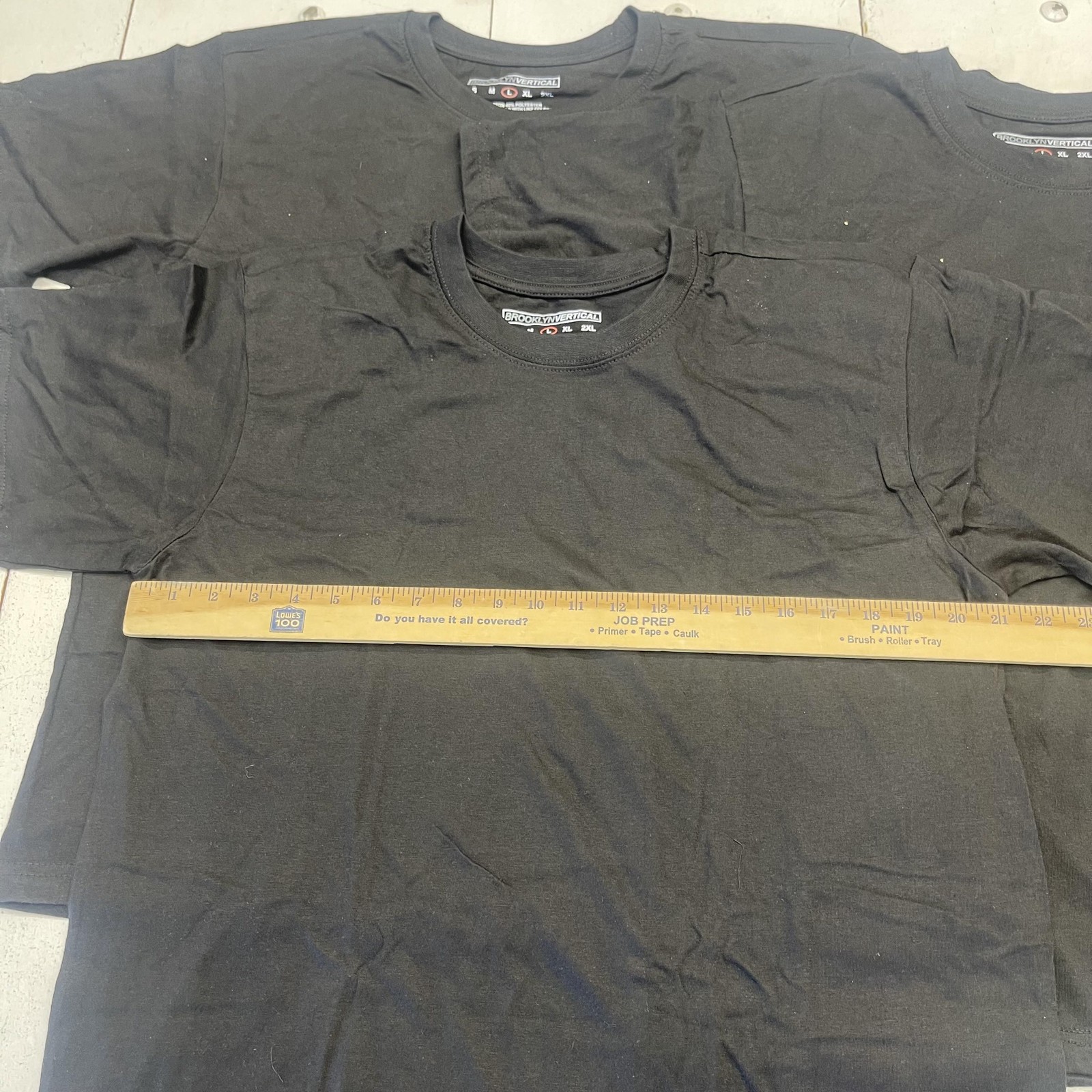 Brooklyn Vertical Shirt Mens Large Black Crewneck Tee Lot 3 Pack Basic Casual