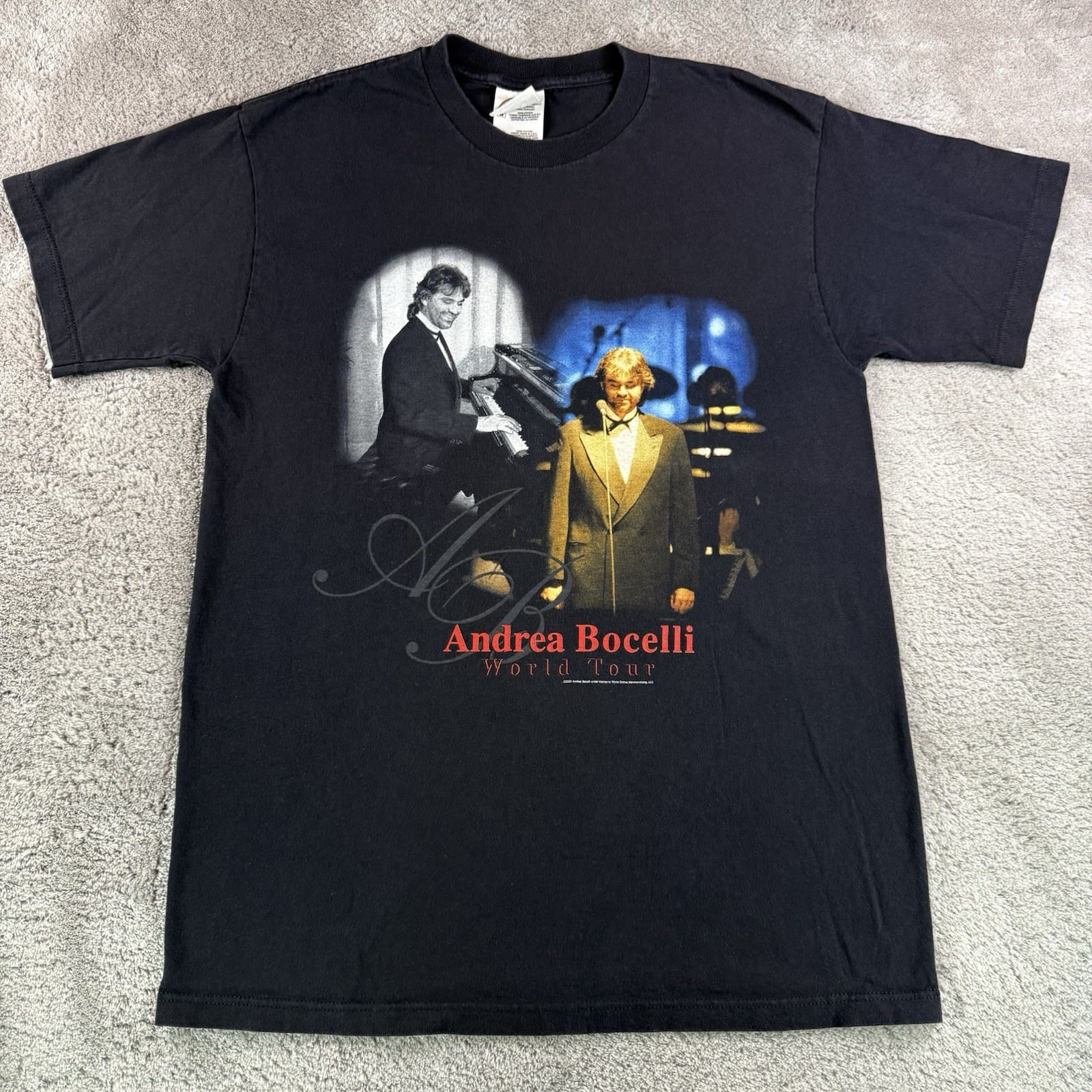 Vintage 2000 Andrea Bocelli World Tour T Shirt Men’s Medium Y2K Concert Tee