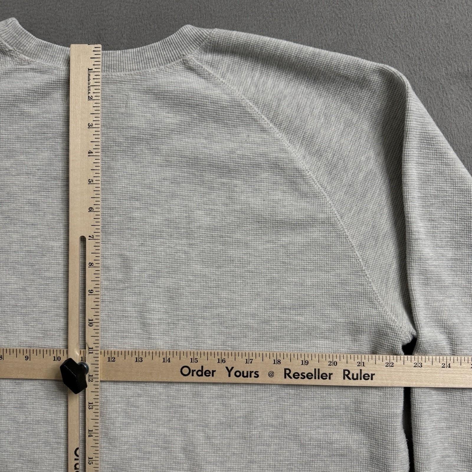 Standard Cloth Shirt Mens Large Gray Thermal Waffle Raglan Crew Neck Casual