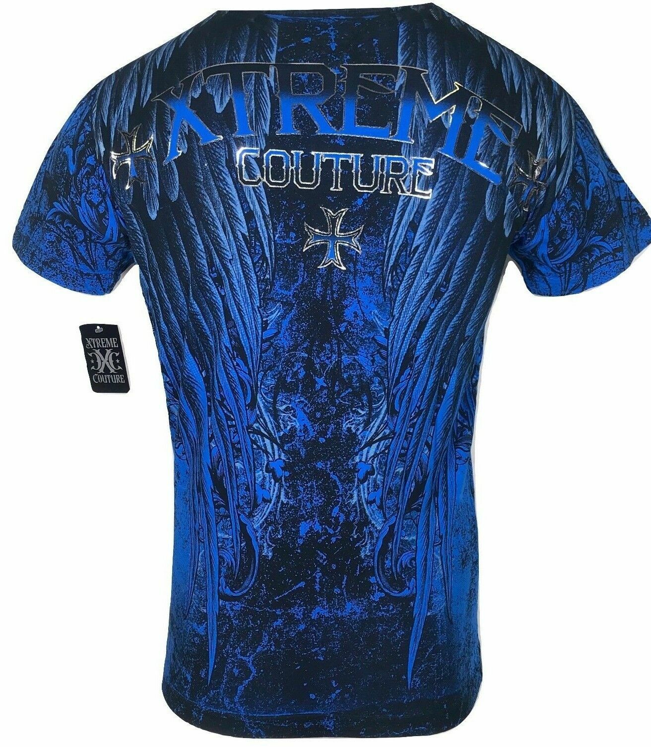 Xtreme Couture Affliction Men’s T-Shirt COBU SMITHSONIAN Blue Tattoo Biker S-5XL