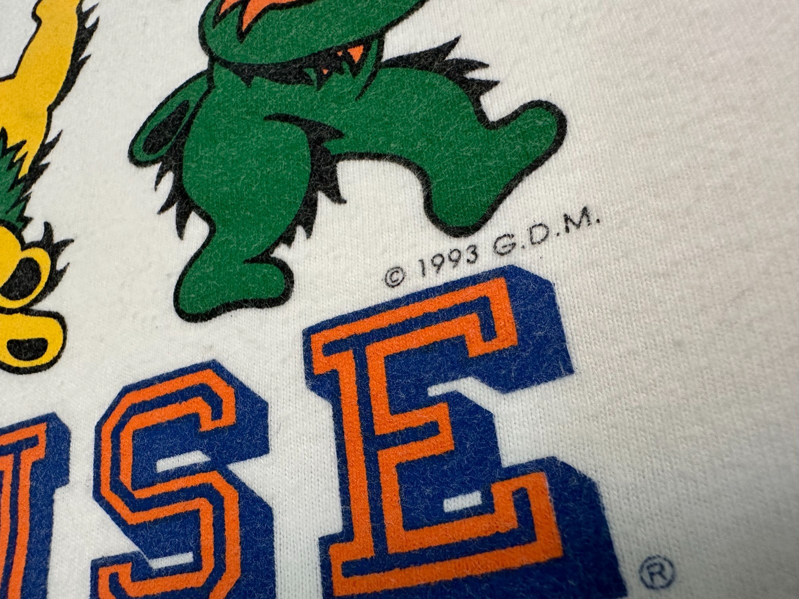 Vintage 1990s Grateful Dead Syracuse University Orangemen Dancing Bear T-Shirt L