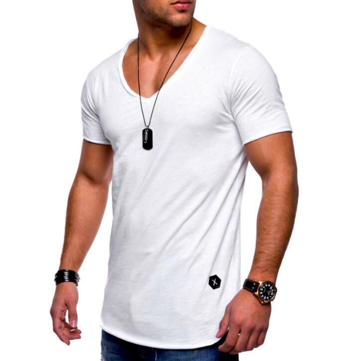 Men’s Slim Fit Short Sleeve Muscle Tee T-shirt Casual Blouse Solid Tops Shirt
