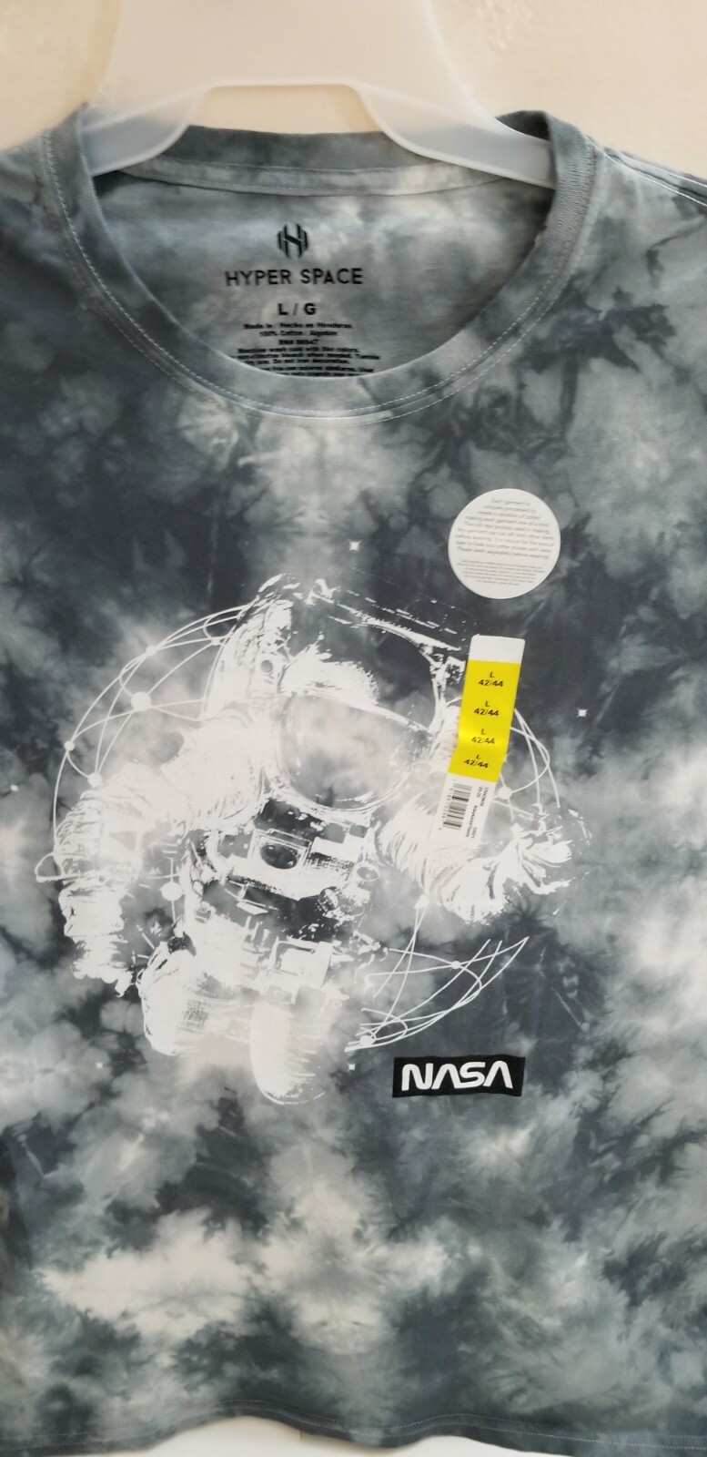 Hyper Space NASA T-Shirt 100% Cotton Grey Size: Medium, Large, 2XL, 3XL