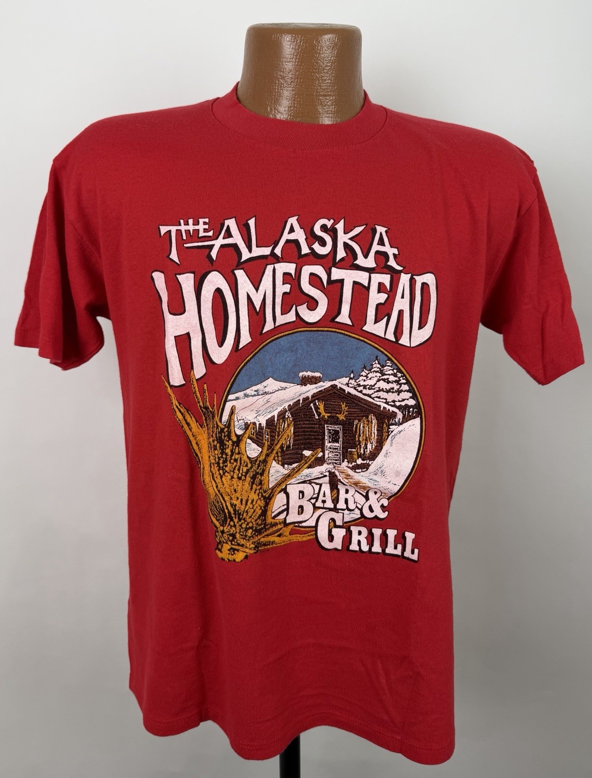 Vintage Alaska Shirt Mens Large Tight Fit 80s Nature Tee Alaska Souvenir T-shirt