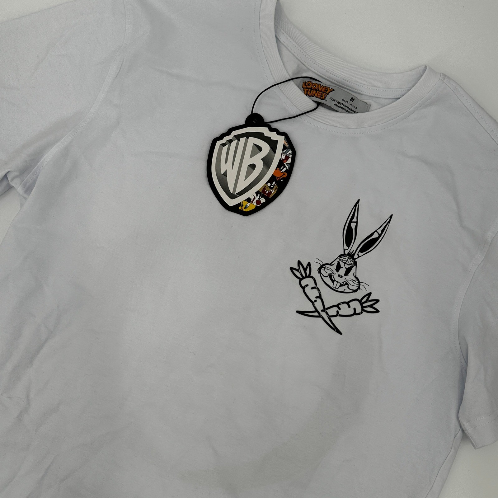 Mens Looney Tunes Bugs Bunny Graphic T Shirt White Size Medium What’s Up Doc