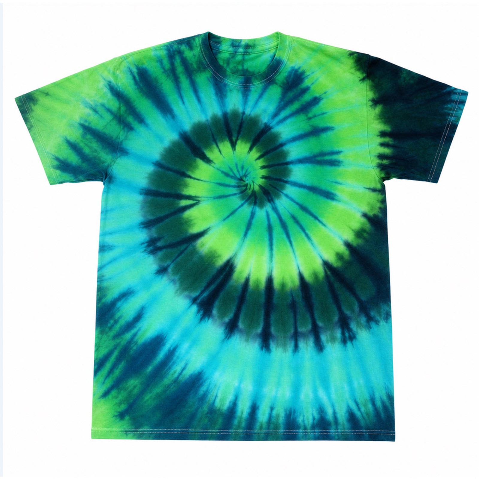 Spring Meadow Green Spiral Tie Dye T‑Shirt Handmade Unisex S‑3XL Gildan 2000