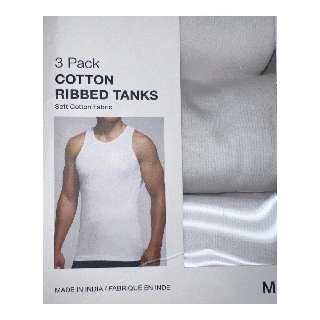 GAP Men’s Cotton Ribbed Tank Tops 3 Pack White Small Undershirt Classic Fit