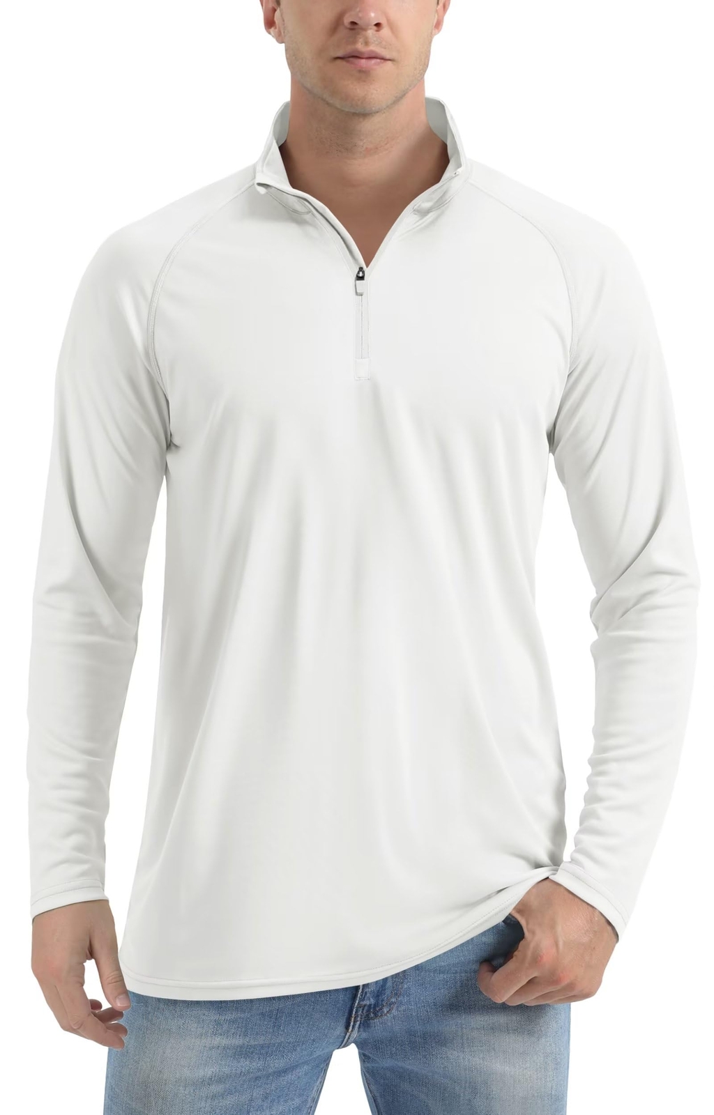 UPF50+ Men’s Sun Protection UV Shirts 1/4 Zip Long Sleeve Performance Golf Tops