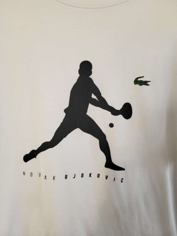 Lacoste Sport White Novak Djokovic Short Sleeve Ultra Dry Men’s T-shirt Size 2XL
