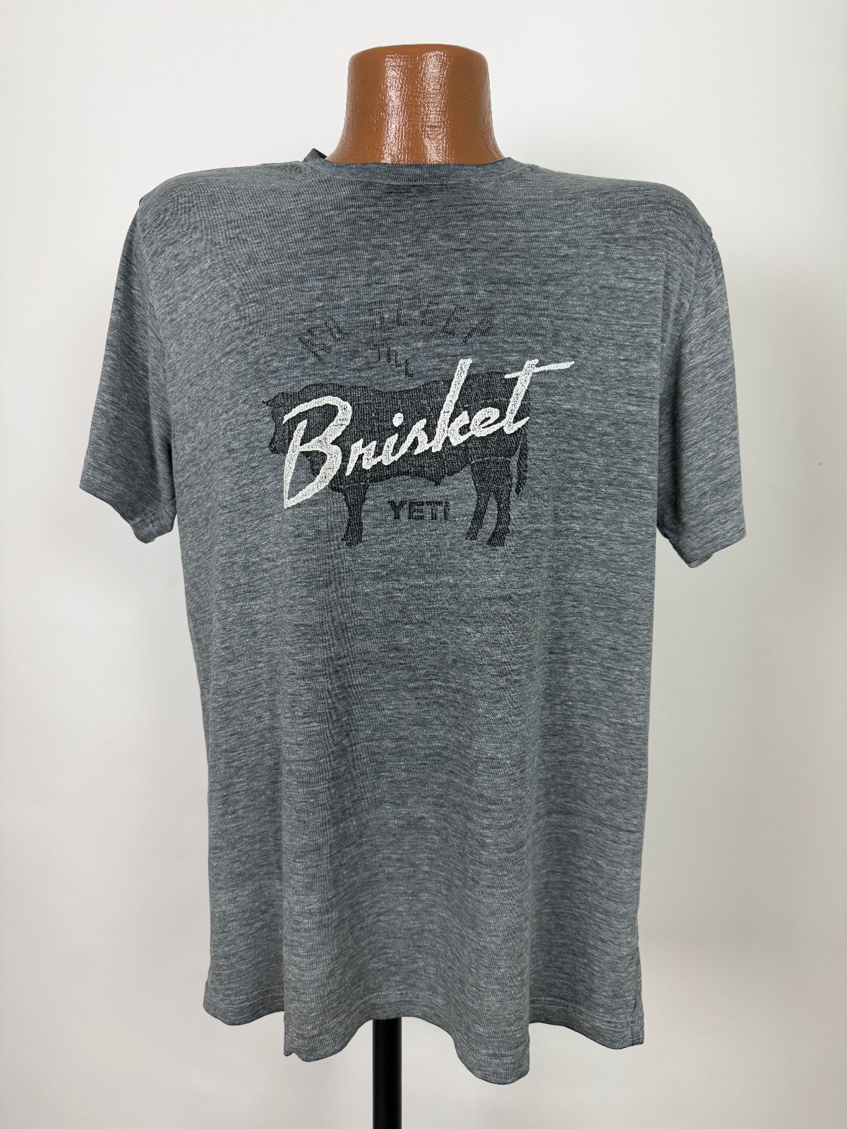 Yeti Brisket Shirt Adult Medium BBQ Barbeque Cooler Paper-Thin Burnout Tri-Blend