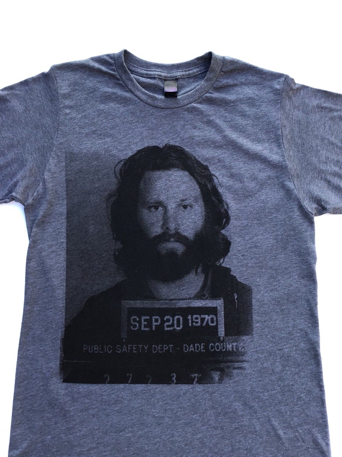 JIM MORRISON MUGSHOT TEE $25 SIZES S-3XL FREE SHIP ROCK MUSIC OUTLAW NEW T-SHIRT